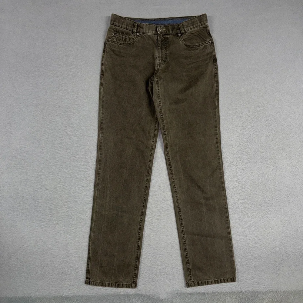 Hiltl Pants Mens 32x34 Brown Dude Straight Leg German Design Casual Trousers